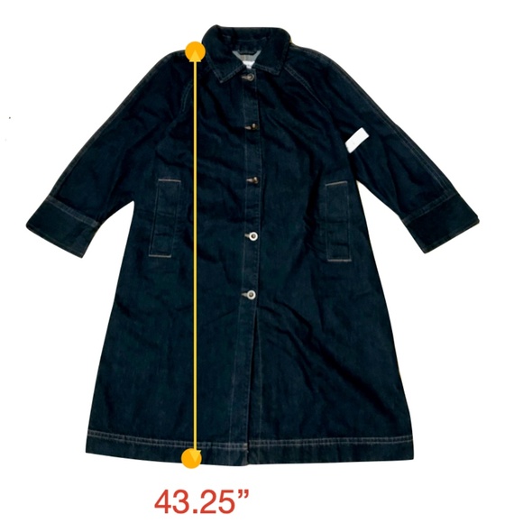 Old Navy long button down denim coat jacket size large (NEW) - Picture 11 of 11